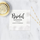 Modernes Black Script-Hochzeitsskripte-Brautparty Serviette