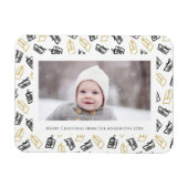 Modernes Black Script Niedlich Gold Black Geschenk Magnet (Horizontal)