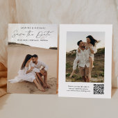 Modernes Black Script QR Code 2 Foto Save The Date