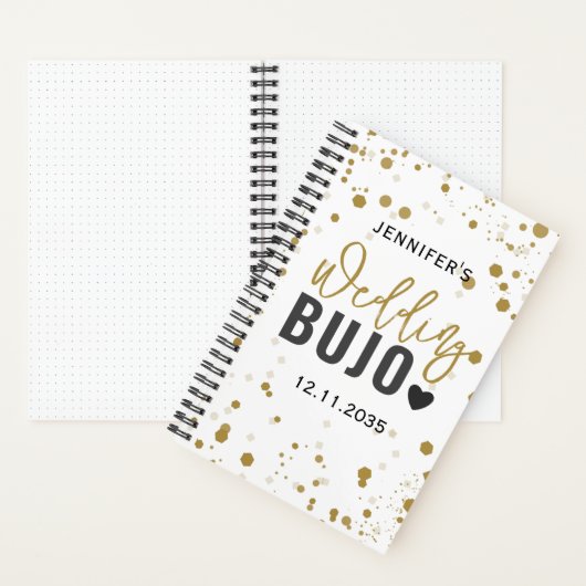 Modernes Black Script Wedding Bullet Journal BUJO Notizblock (Innen)
