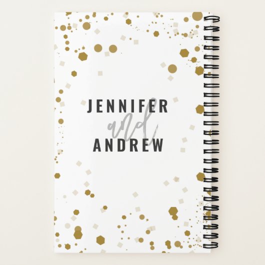 Modernes Black Script Wedding Bullet Journal BUJO Notizblock (Rückseite)