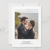 Modernes Black Silver Agate Foto Save the Date (Rückseite)