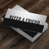 Modernes Black & Silver Beauty Salon Referat Empfehlungskarte