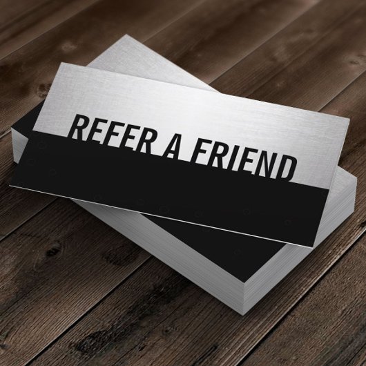 Modernes Black & Silver Beauty Salon Referat Empfehlungskarte