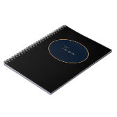 Modernes Black Spiral Foto Notebook Notizblock (Linke Seite)