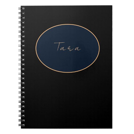 Modernes Black Spiral Foto Notebook Notizblock (Vorderseite)