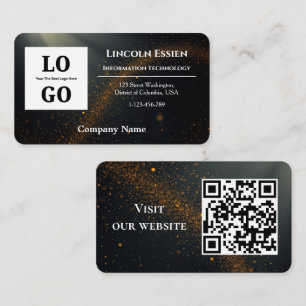 Modernes Black Star Custom Logo und QR-Code Visitenkarte