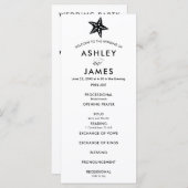 Modernes Black Starfish Hochzeitsprogramm für Zere Programm (Vorne/Hinten)