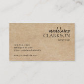 Modernes Black Text Kraft Konditorei Koch Bäckerei Visitenkarte (Rückseite)