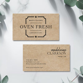 Modernes Black Text Kraft Konditorei Koch Bäckerei Visitenkarte