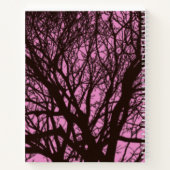 Modernes Black Tree Pink Nature Journal Notizblock (Rückseite)