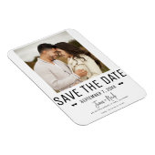 Modernes Black Trendy Save the Date Wedding Foto Magnet (Rechte Seite)
