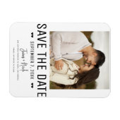 Modernes Black Trendy Save the Date Wedding Foto Magnet (Horizontal)