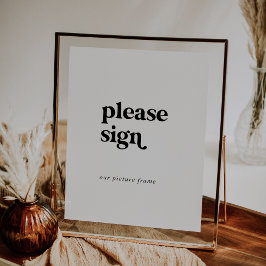 Modernes Black Typografy Alternative Guest Book Poster