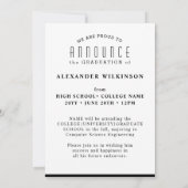 Modernes Black Typografy Foto Einfaches Abschluss Ankündigung (Rückseite)