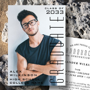 Modernes Black Typografy Foto Einfaches Abschluss Ankündigung