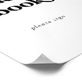 Modernes Black Typografy Guest Book Sign Poster (Ecke)