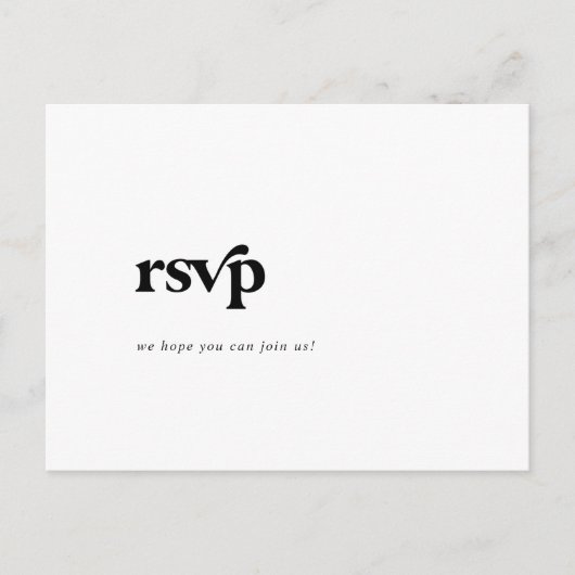 Modernes Black Typografy Menu UAWG Postkarte (Vorderseite)