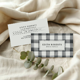 Modernes Black Watercolor Buffalo Kariert Rustikal Visitenkarte