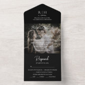 Modernes Black Wedding Foto | Monogramm-UAWG All In One Einladung (Innen Boden)