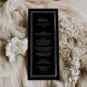 Modernes Black Wedding Menu / AVERY Suite Menükarte