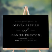 Modernes Black Wedding Minimalistisch Welcome Sign Acrylschild (Neutral)