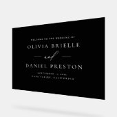 Modernes Black Wedding Minimalistisch Welcome Sign Acrylschild (Winkel)
