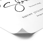 Modernes Black & White Baby Dusche Begrüßungszeich Poster (Ecke)