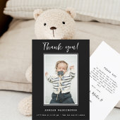 Modernes Black & White Baby Dusche Foto Vielen Dan Dankeskarte