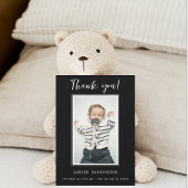 Modernes Black & White Baby Dusche Foto Vielen Dan Dankeskarte