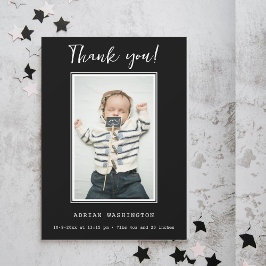 Modernes Black & White Baby Dusche Foto Vielen Dan Dankeskarte