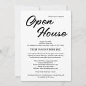 Modernes Black & White Business Open House Einladung (Vorderseite)