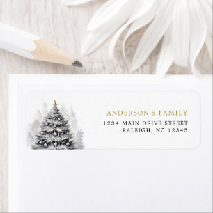 Modernes Black & White Gold Weihnachtsbaum Party