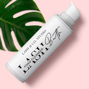 Modernes Black & White Lash Bath Cleanser Wraparou Rechteckiger Aufkleber