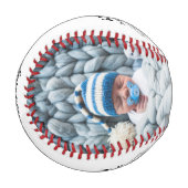 Modernes Black & White New Baby Ankündigung Foto Baseball (Vorderseite Links)