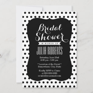 Modernes Black & White Polka Dots Brautparty Einladung