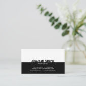 Modernes Black&White Simple Elegantes Schlichtes T Visitenkarte (Stehend Vorderseite)