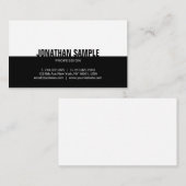 Modernes Black&White Simple Elegantes Schlichtes T Visitenkarte (Vorne/Hinten)