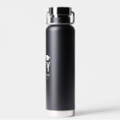 Modernes Black Your Name Custom Abschluss Geschenk Trinkflasche (Rückseite)