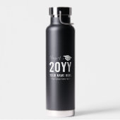 Modernes Black Your Name Custom Abschluss Geschenk Trinkflasche (Links)