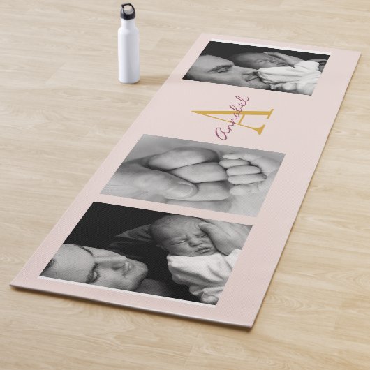 Modernes, blassrosa personalisiertes Foto Yogamatte (Beispiel)