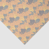 modernes Blatt-, Knochen- und Blume-Musterpapier Seidenpapier (Ausschnitt)