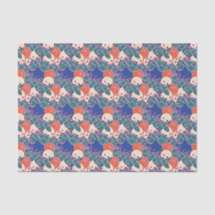 modernes Blatt-, Knochen- und Blume-Musterpapier Seidenpapier