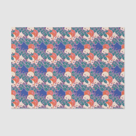 modernes Blatt-, Knochen- und Blume-Musterpapier Seidenpapier (Vorderseite)