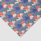 modernes Blatt-, Knochen- und Blume-Musterpapier Seidenpapier (Ausschnitt)