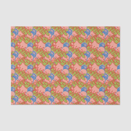 modernes Blatt-, Knochen- und Blume-Musterpapier Seidenpapier (Vorderseite)
