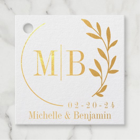 Modernes Blatt Monogram Fovor Tag (Vorderseite)