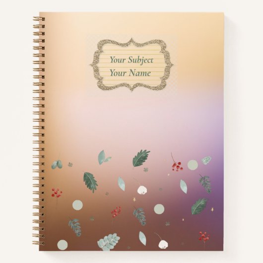 Modernes Blätter-Notebook Notizblock (Vorderseite)