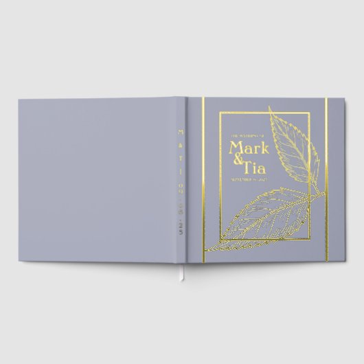 Modernes Blätter Wedding Foil Gästebuch (Voll)