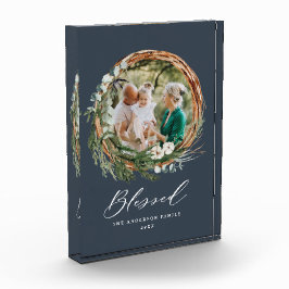 Modernes Blattwerk mit stilvollem, gesegnetes Dreh Fotoblock